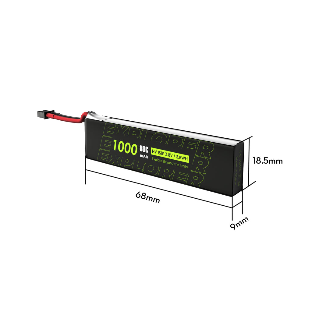 4PCS Explorer 1S 1000mAh 80C LiHV