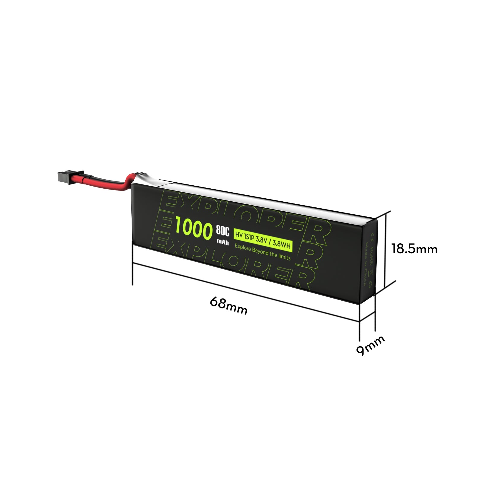4PCS Explorer 1S 1000mAh 80C LiHV