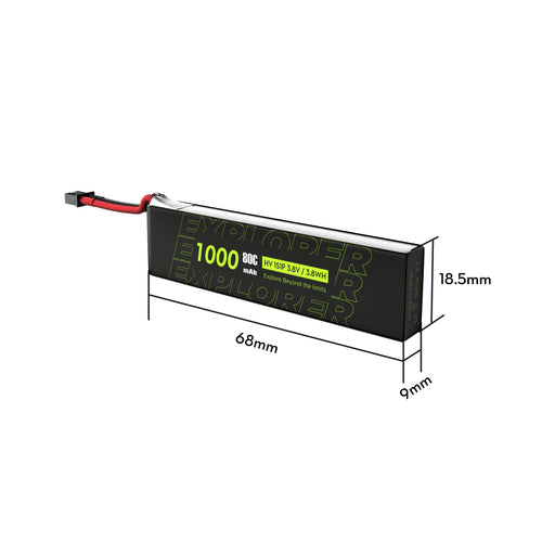 4PCS Explorer 1S 1000mAh 80C LiHV