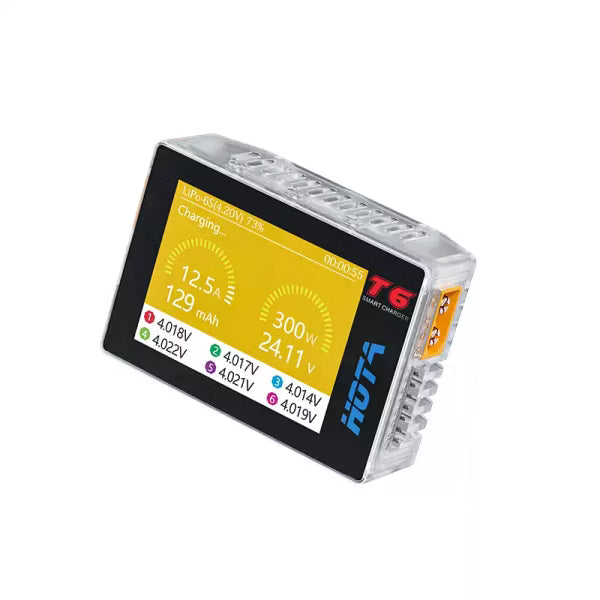 T6 智慧平衡充電器｜雙輸入300W PD/QC快充｜航模鋰電池專用