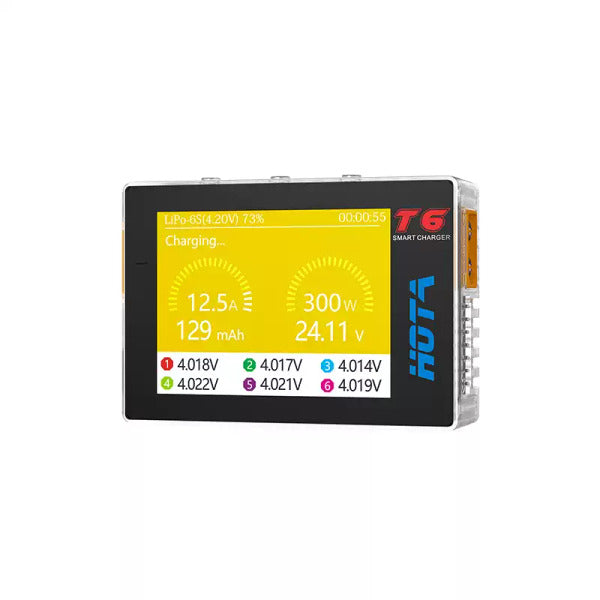 T6 智慧平衡充電器｜雙輸入300W PD/QC快充｜航模鋰電池專用