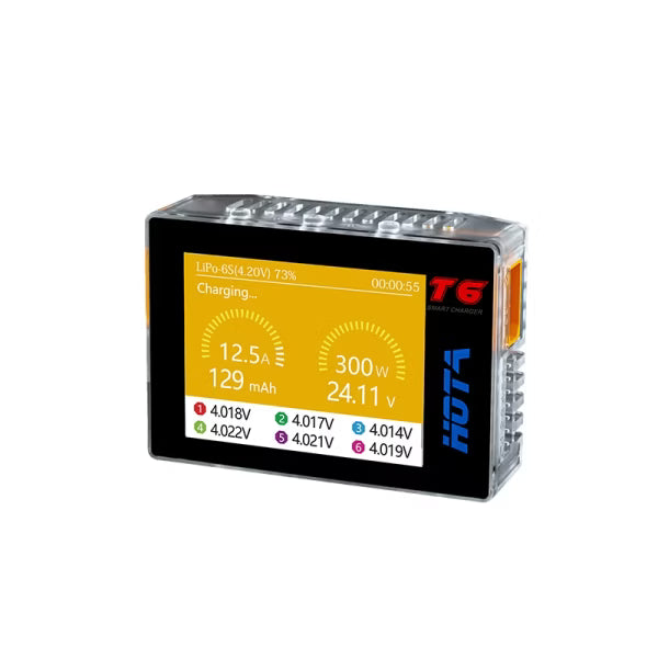 T6 智慧平衡充電器｜雙輸入300W PD/QC快充｜航模鋰電池專用