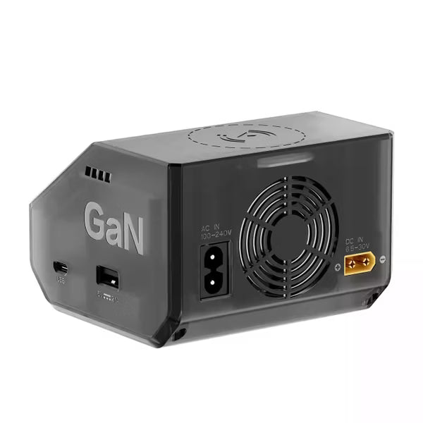 HOTA D6 Ultra 氮化鎵AC/DC AC 300W DC 650W15A雙通道智慧充電器 (透黑)