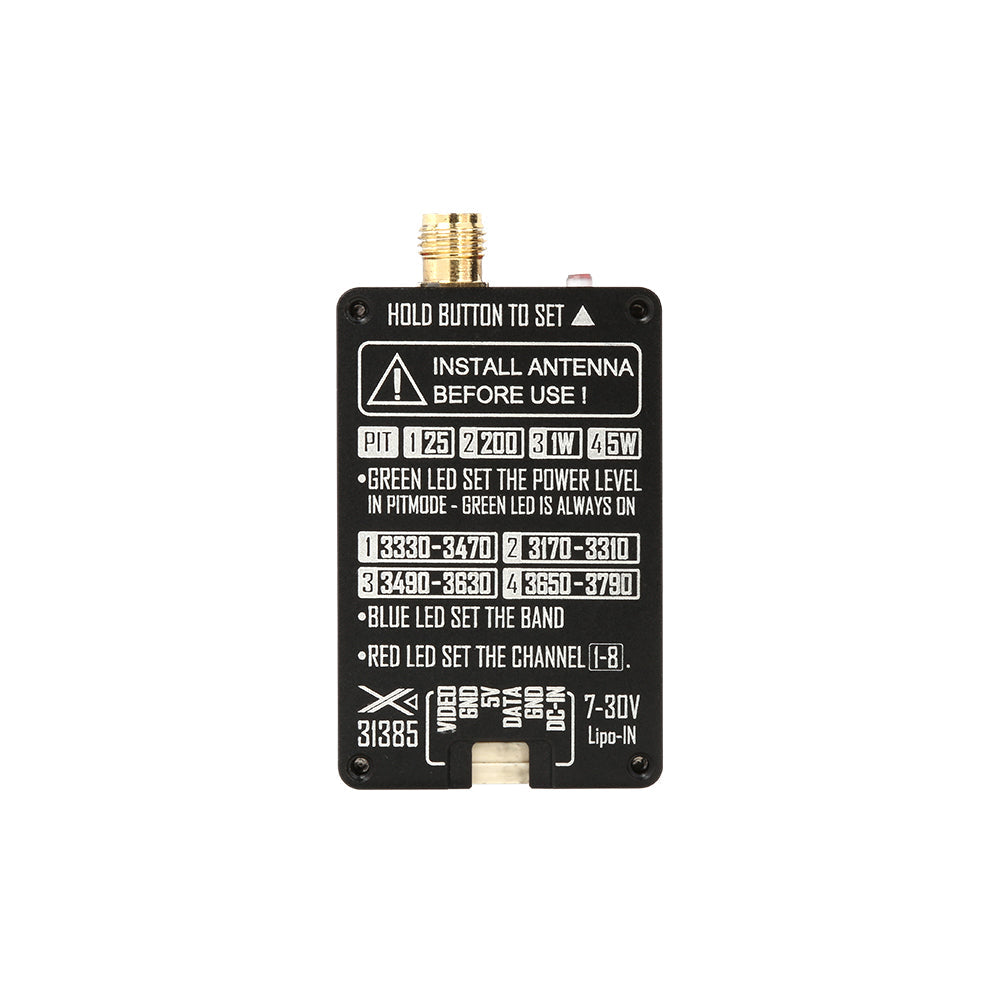 RUSHFPV XSPAN 3.1–3.8GHz 5W｜超寬頻 FPV 圖傳發射模組