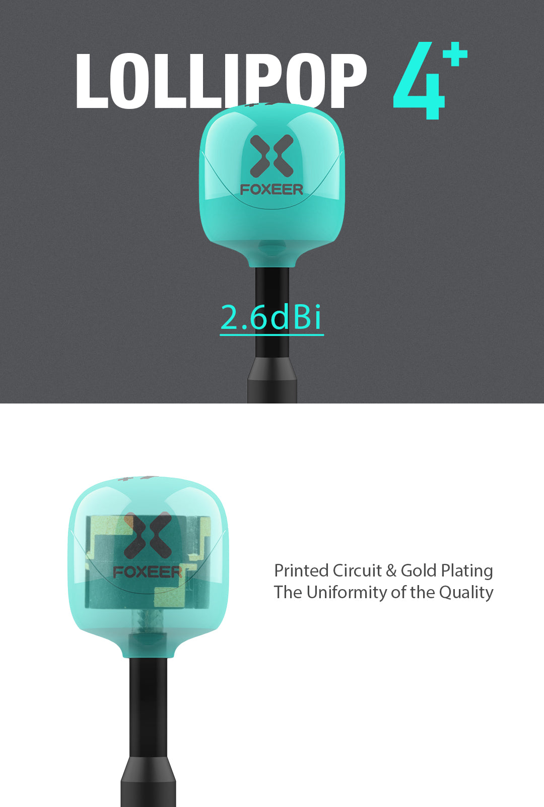Foxeer Lollipop 4 Plus High Quality 5.8G 2.6dBi FPV Omni LDS Antenna