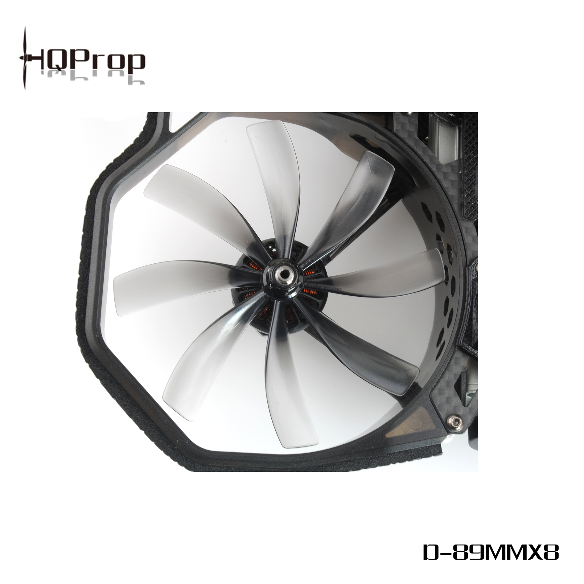 HQProp Duct-89MMX8 for 涵道穿越機 灰色 （2 正＋2 反）-PC 聚碳酸酯｜FPV 螺旋槳