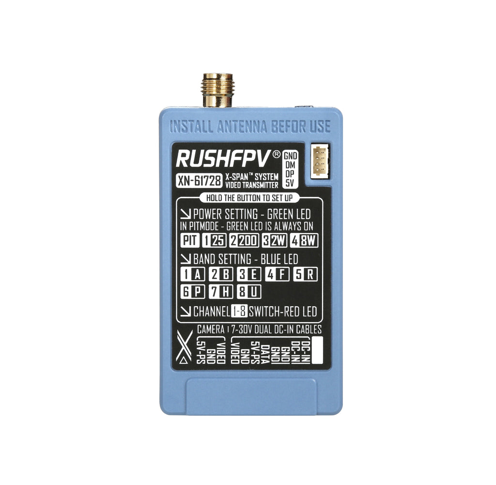 RUSHFPV XSPAN 6.1–7.2GHz 8W｜氮化鎵 FPV 圖傳發射模組