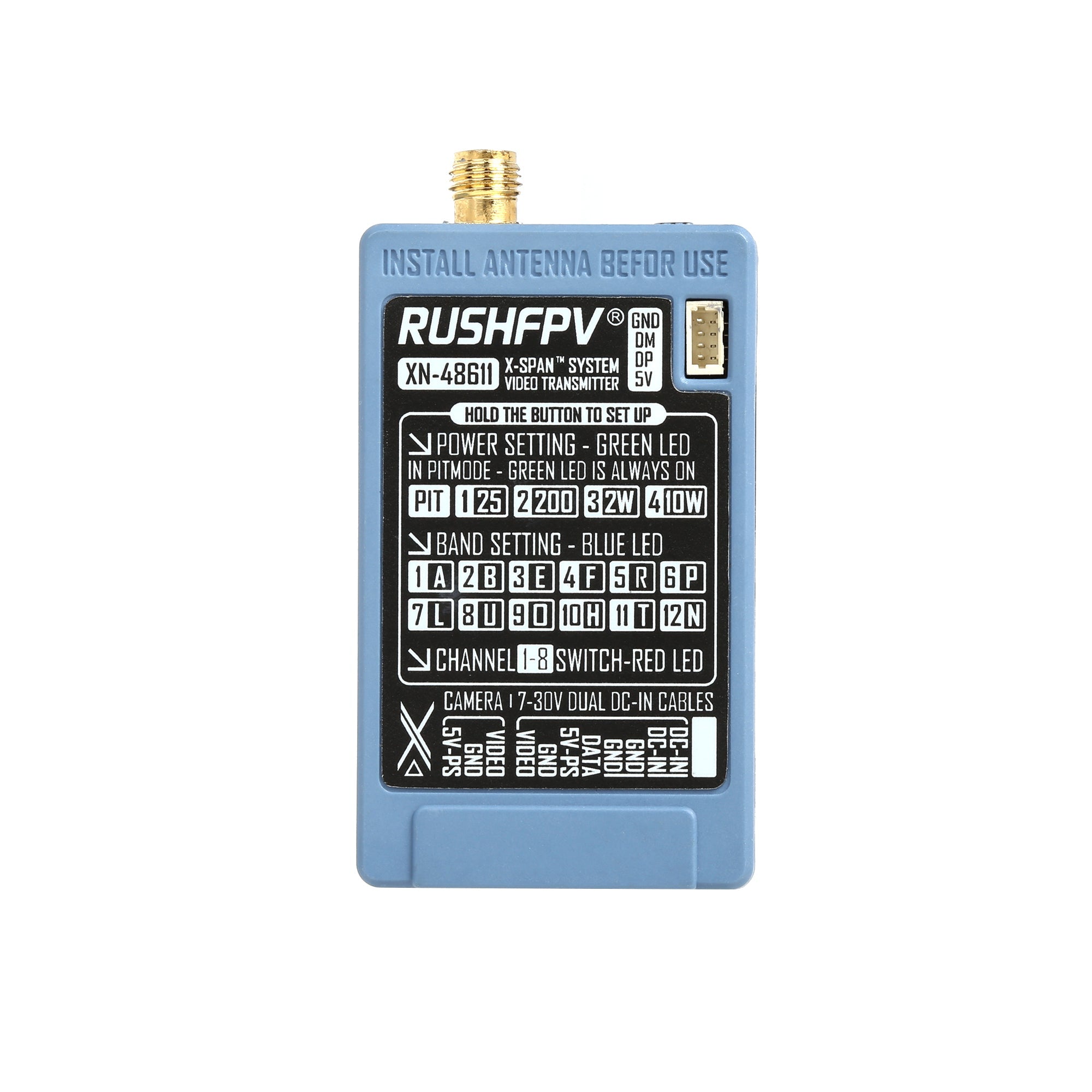 RUSHFPV XSPAN 4.8–6.1GHz 10W｜氮化鎵 FPV 圖傳發射模組
