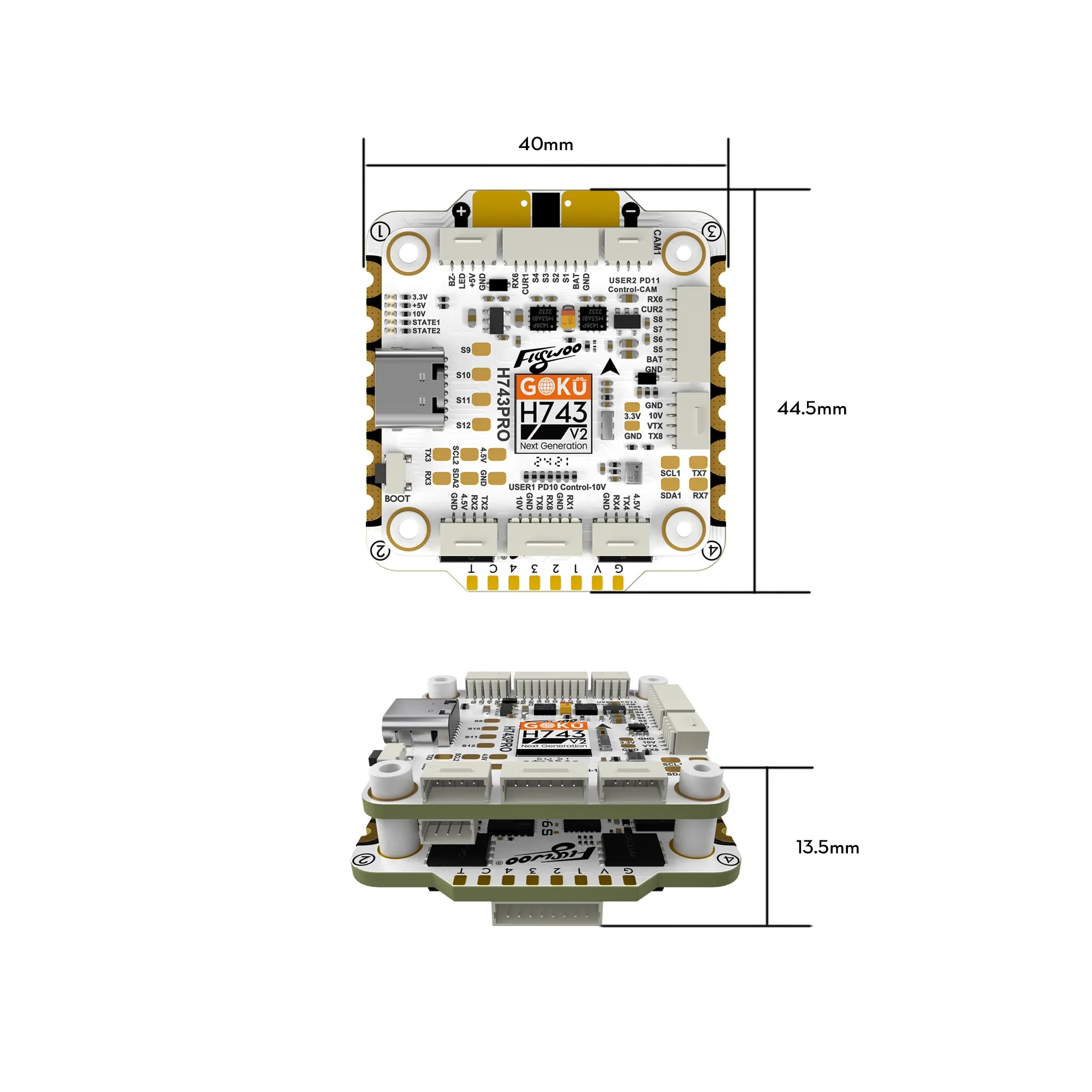 Flywoo 悟空GOKU H743 PRO 55A 32Bit 128K 穿越機飛塔