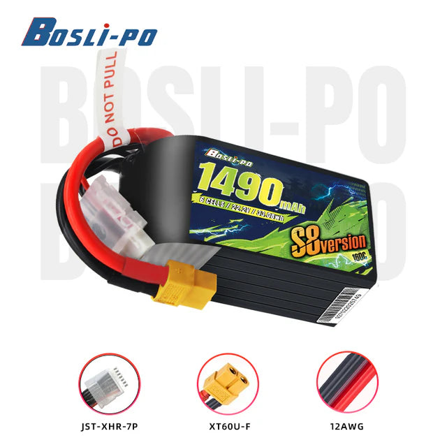 Boslipo S8 Version 1490mAh 160C 6S FPV Battery