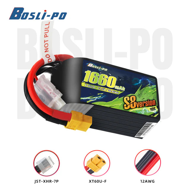 Boslipo S8 Version 1660mAh 160C 6S FPV Battery