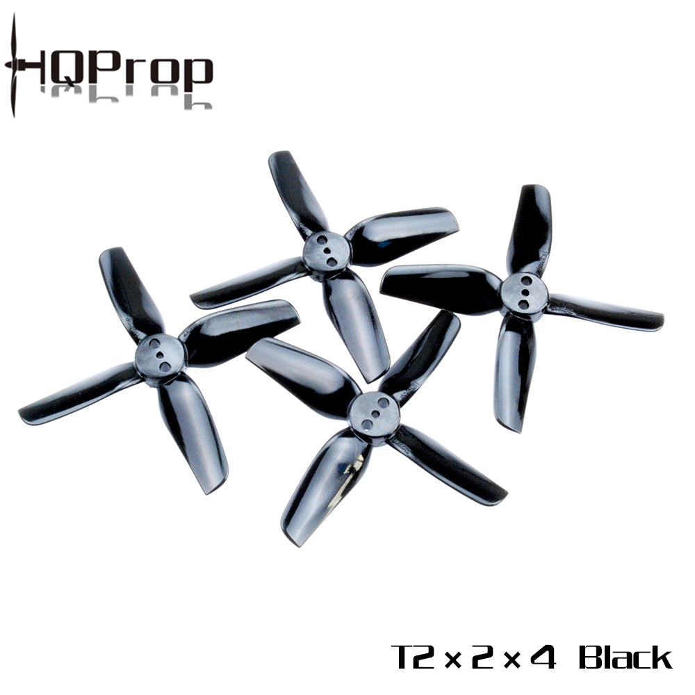 HQProp 耐用螺旋槳 T2X2X4 黑色 （2 正＋2 反）-PC 聚碳酸酯｜FPV 螺旋槳