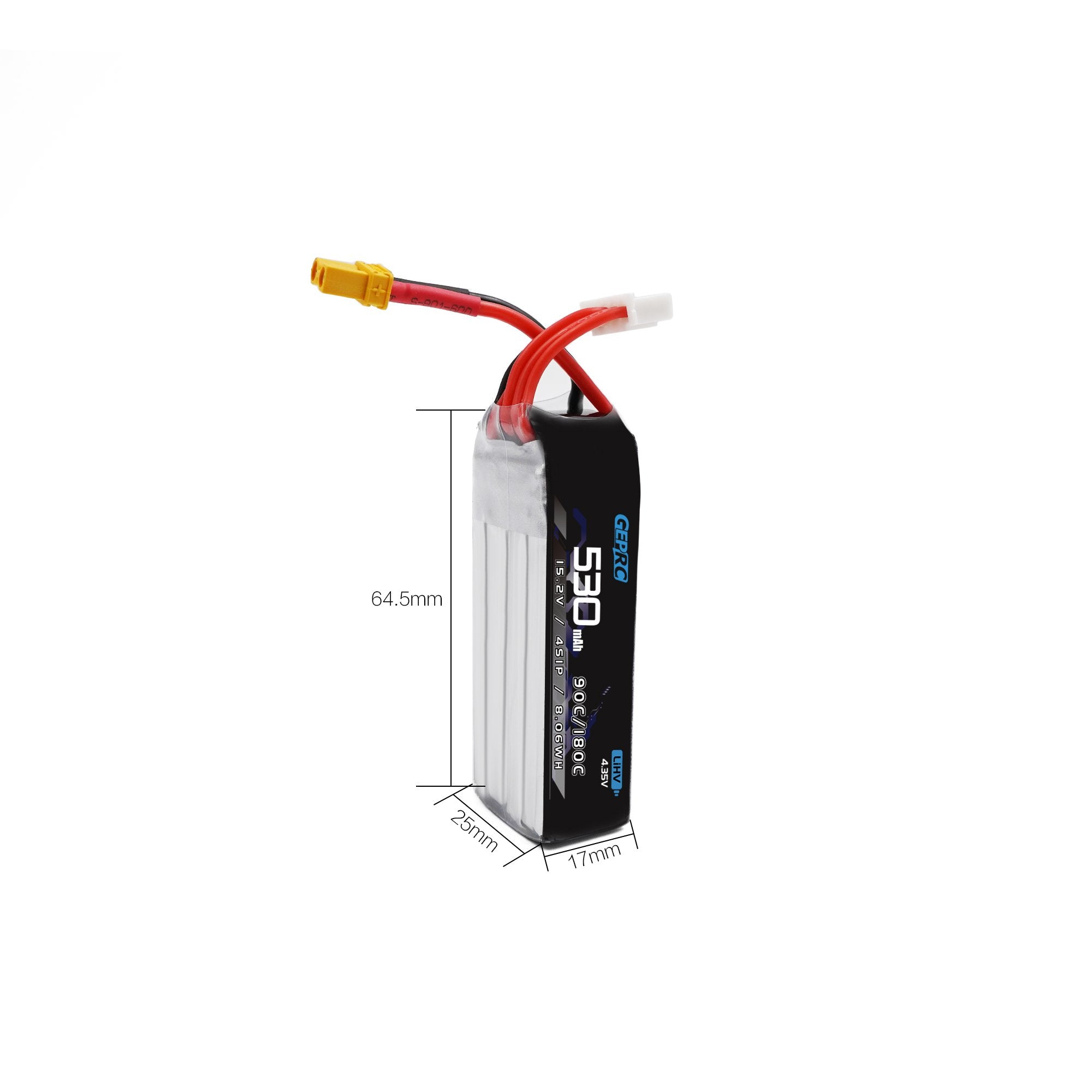 GEPRC 4S 530mAh 90/180C HV 3.8V/4.35V LiHV Battery