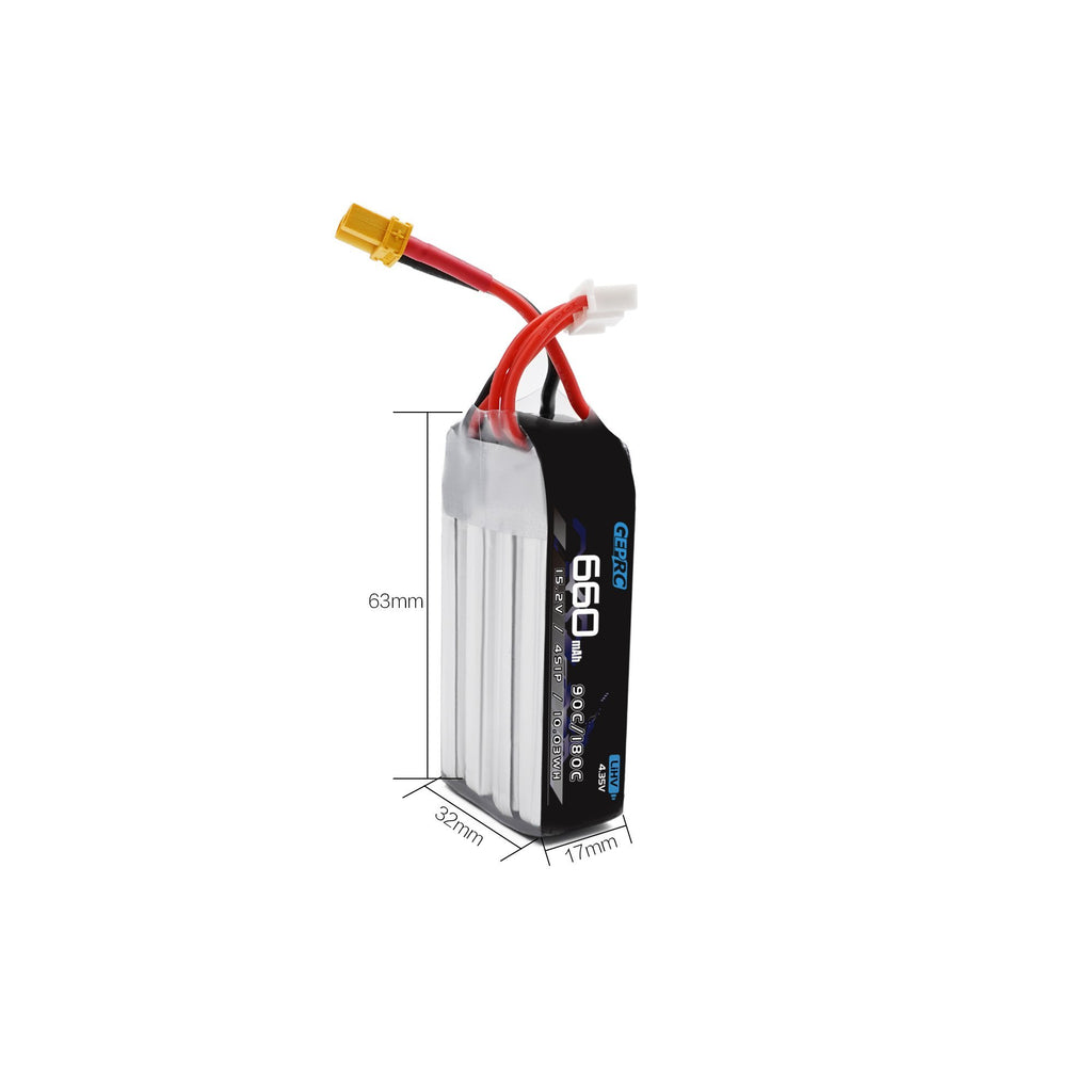 GEPRC 4S 660mAh 90/180C HV 3.8V/4.35V LiHV Battery