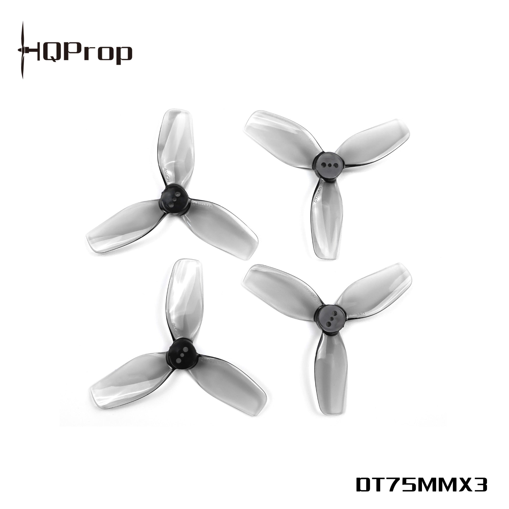 HQProp DT75MMX3 for 涵道穿越機 灰色 （2 正＋2 反）-PC 聚碳酸酯｜FPV 螺旋槳