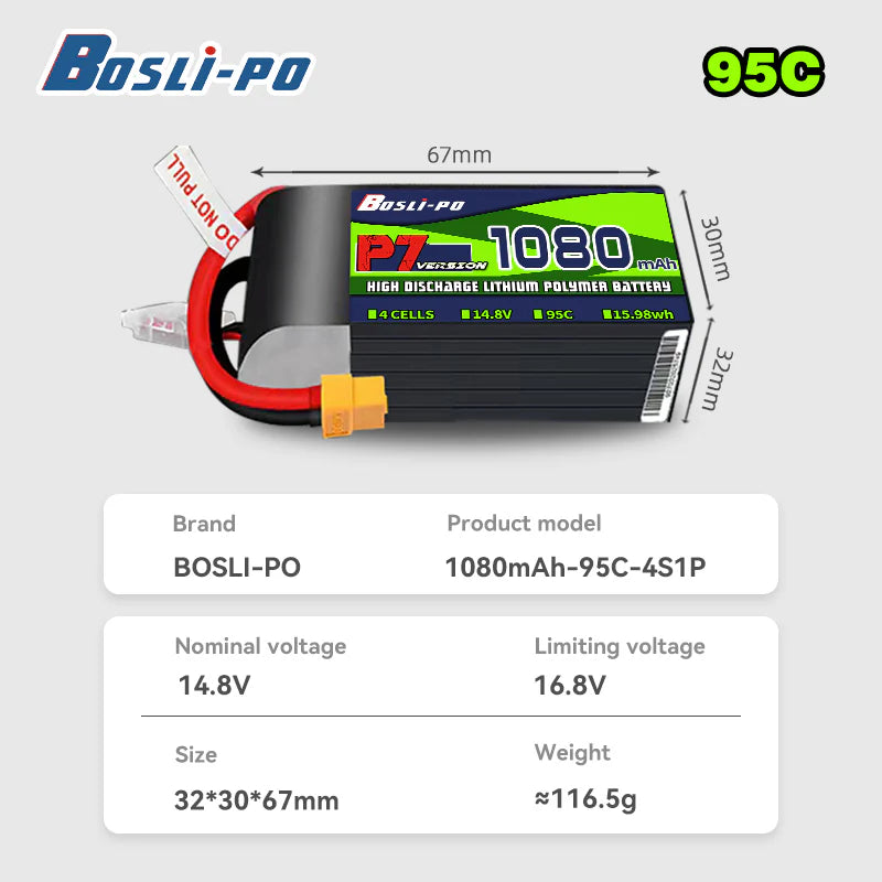 Boslipo P7 4S 1080mAh 95C