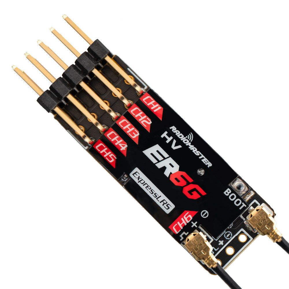 RadioMaster ER6G／ER6GV 2.4GHz ELRS PWM 6 通道接收機