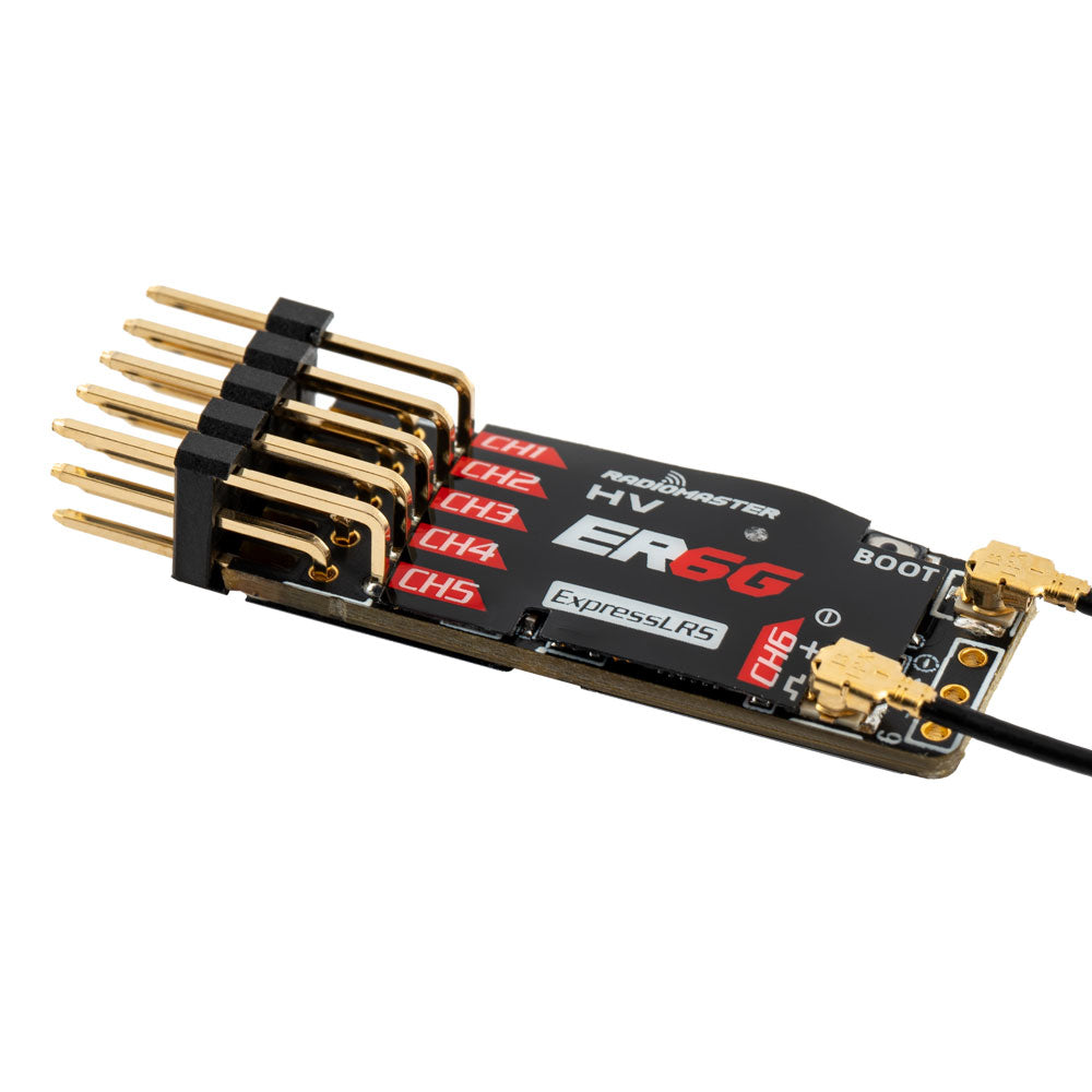 RadioMaster ER6G／ER6GV 2.4GHz ELRS PWM 6 通道接收機