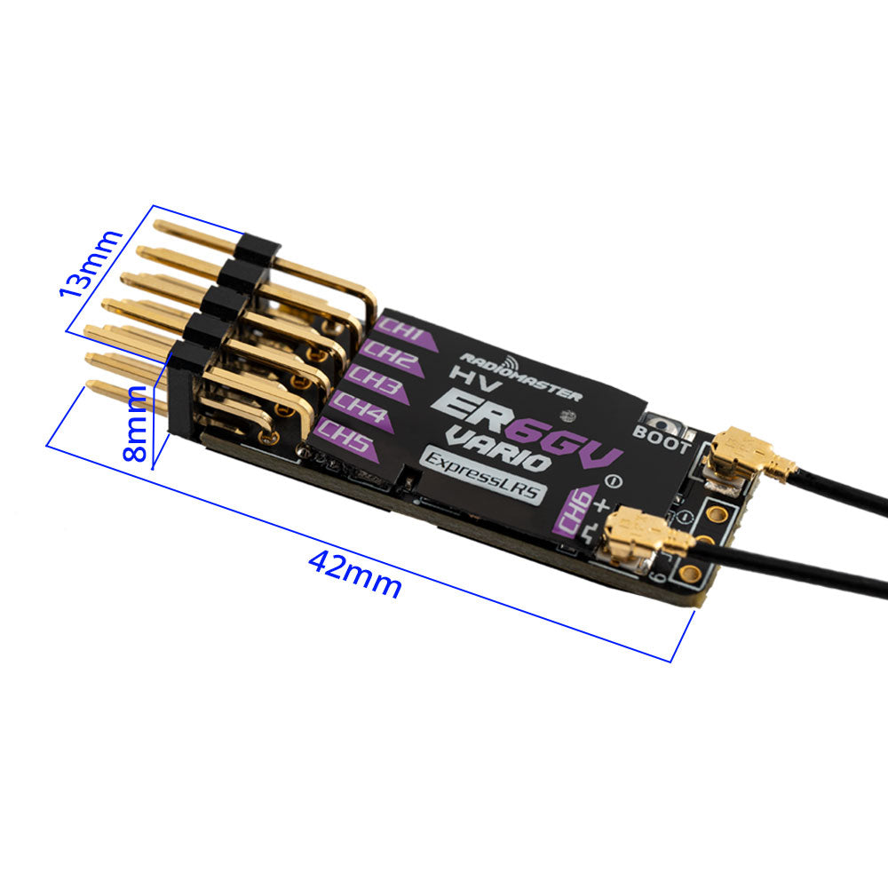 RadioMaster ER6G／ER6GV 2.4GHz ELRS PWM 6 通道接收機