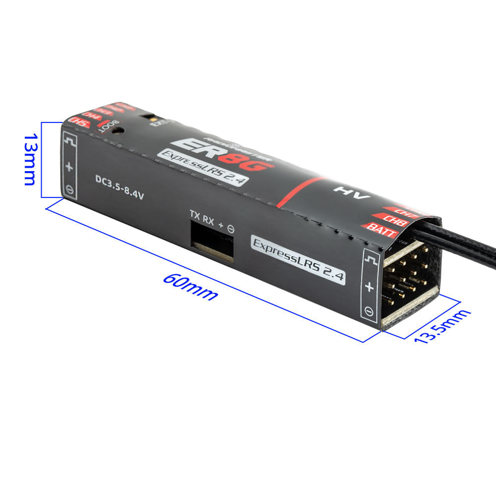 RadioMaster ER8G／ER8GV 2.4GHz ELRS PWM 8 通道接收機