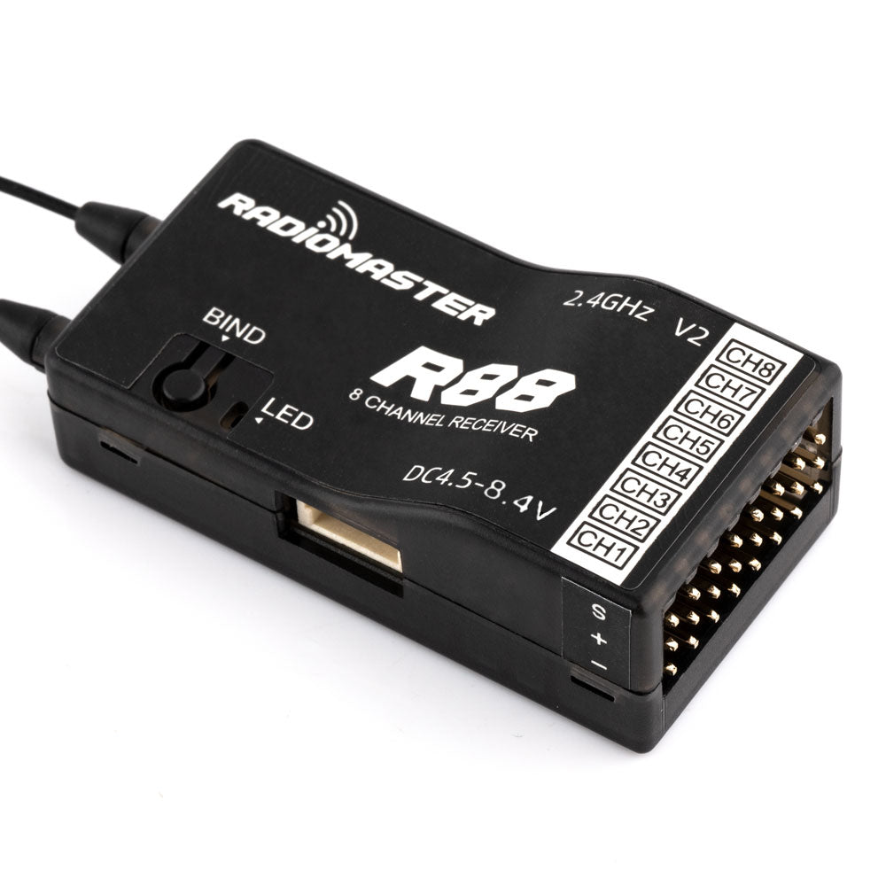 RadioMaster R88 V2 D8／D16／S-FHSS 8 通道接收機