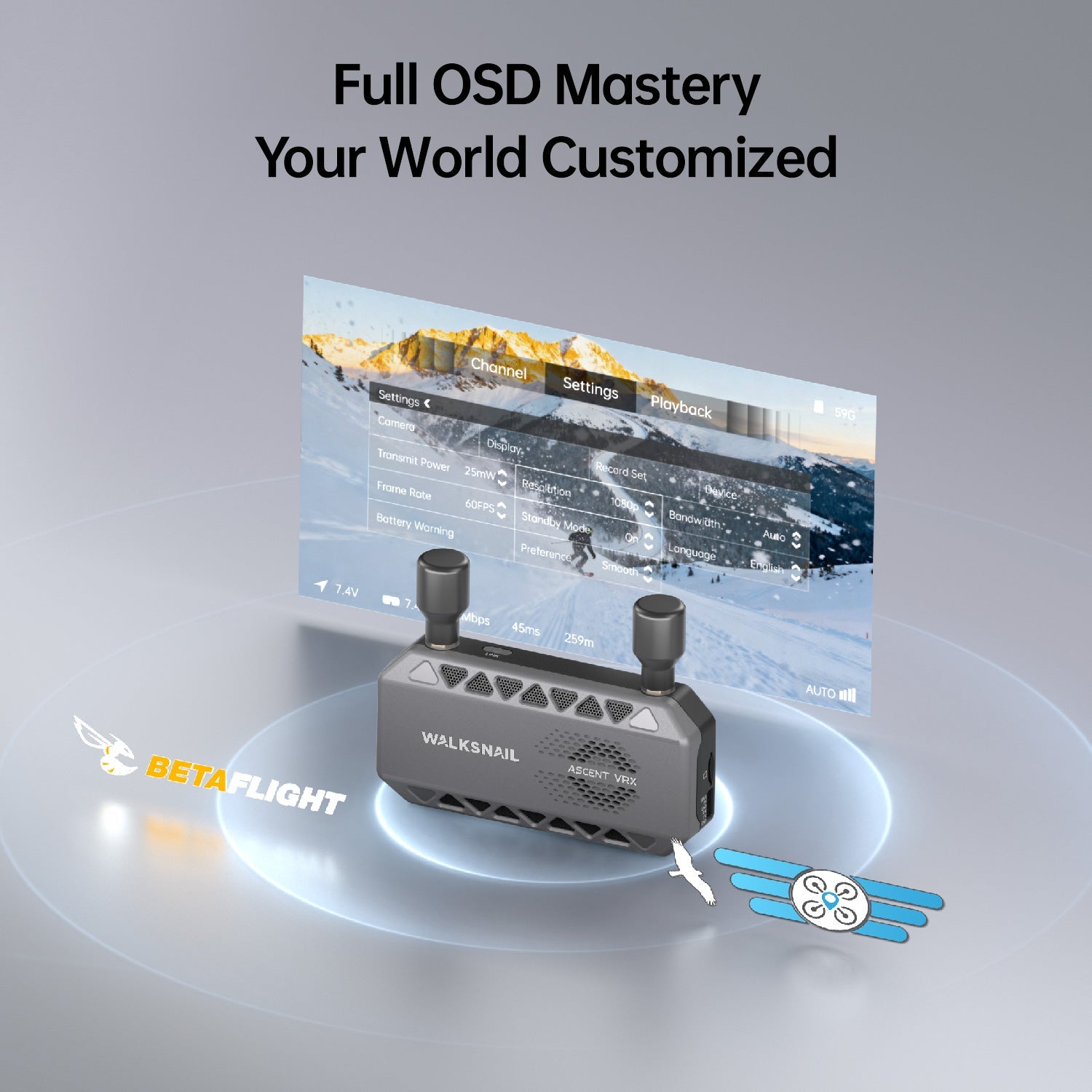 CaddxFPV Walksnail Ascent FPV VRX 圖傳接收器｜數位圖傳接收設備