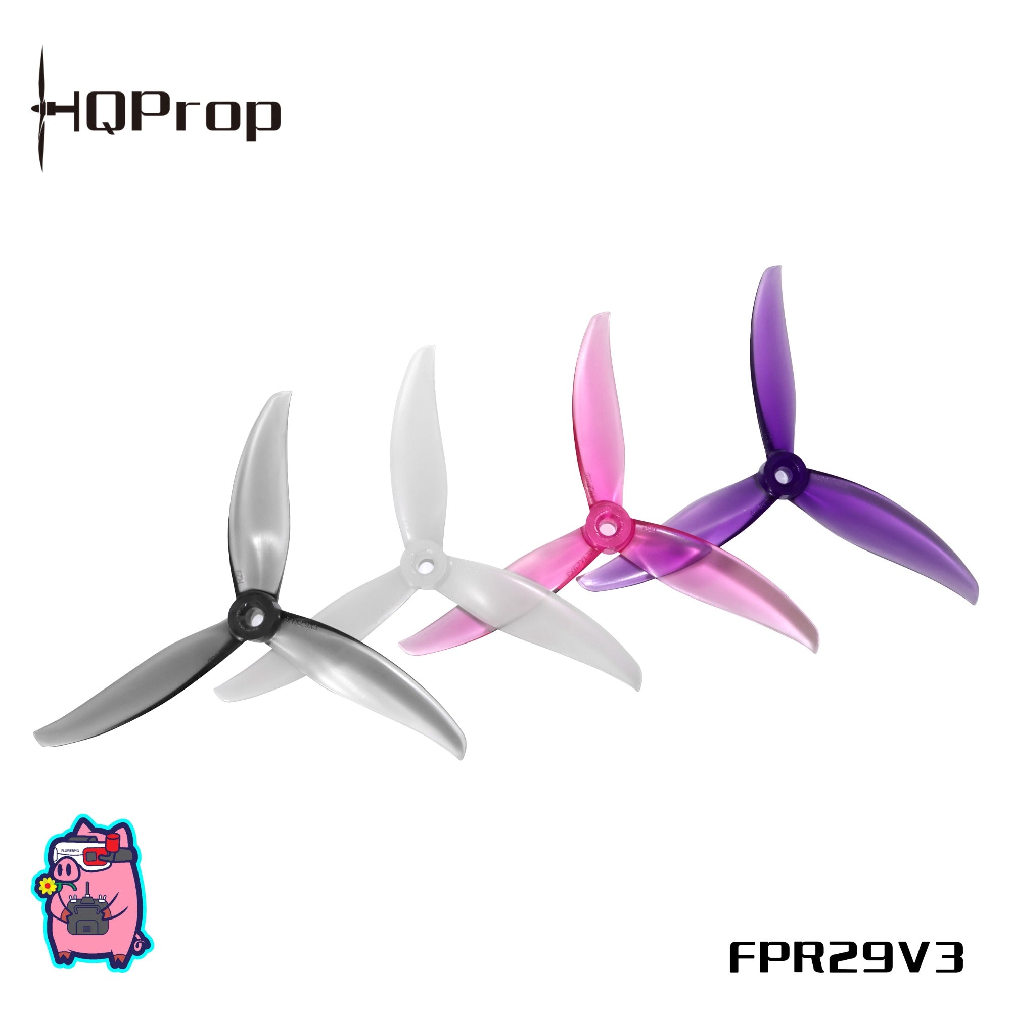 HQProp FlowerPig R29V3 （2 正＋2 反）-PC 聚碳酸酯｜FPV 螺旋槳