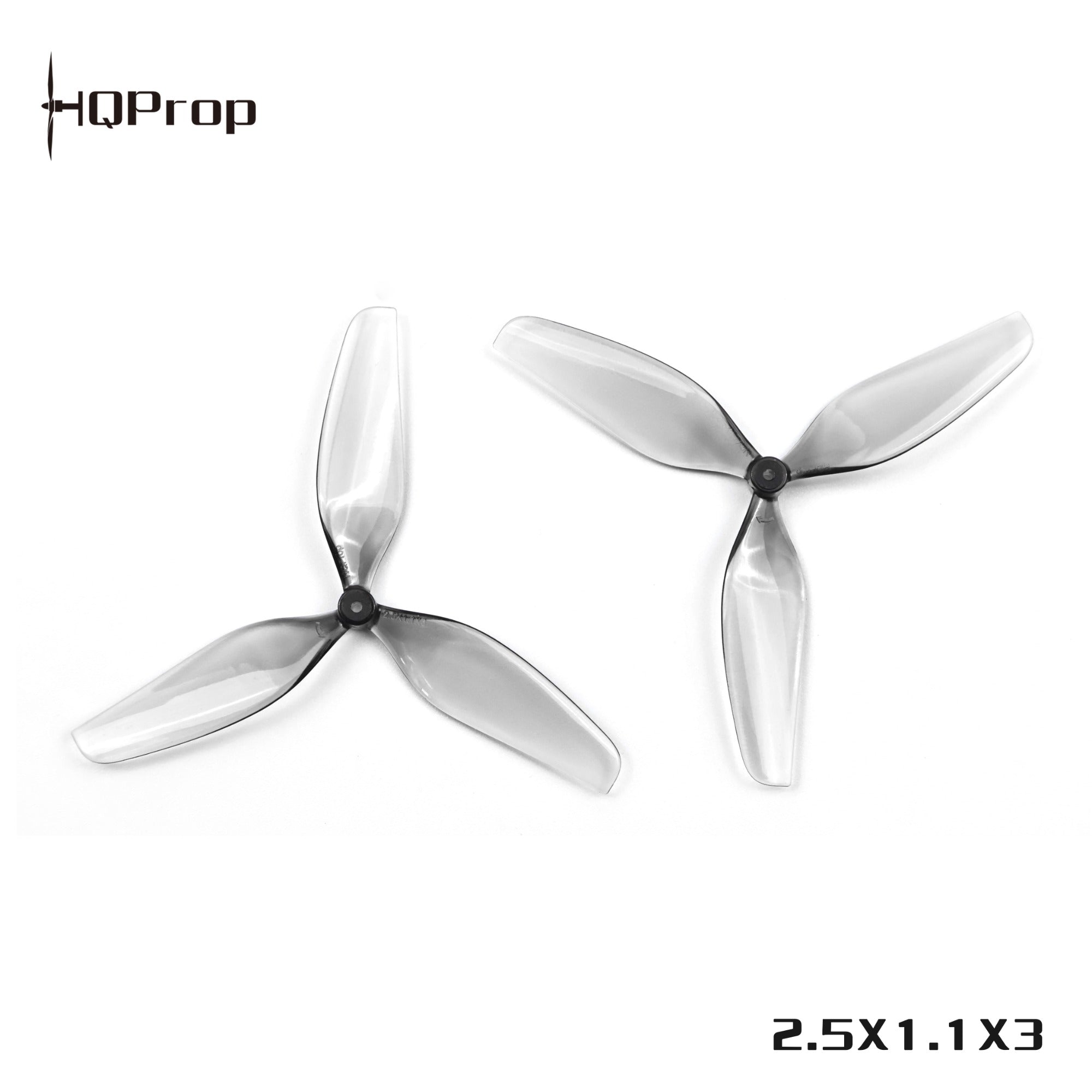 HQProp 2.5X1.1X3 灰色 （2 正＋2 反）-PC 聚碳酸酯-1.2MM 軸孔｜FPV 螺旋槳