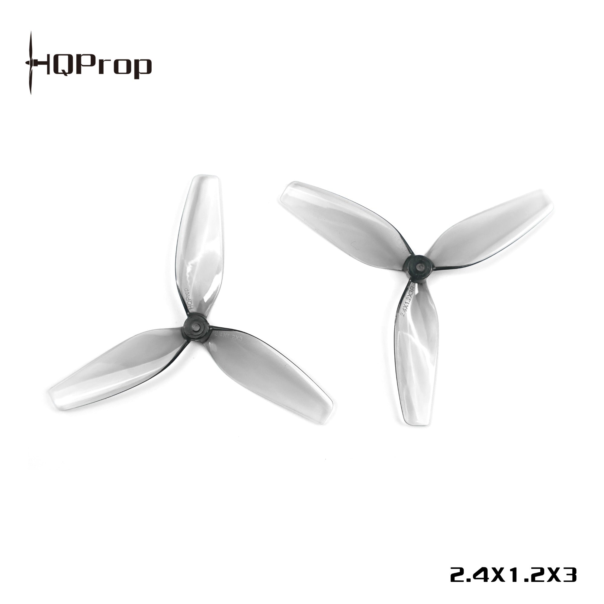 HQProp 2.4X1.2X3 灰色 （2 正＋2 反）-PC 聚碳酸酯-1.4MM 軸孔｜FPV 螺旋槳