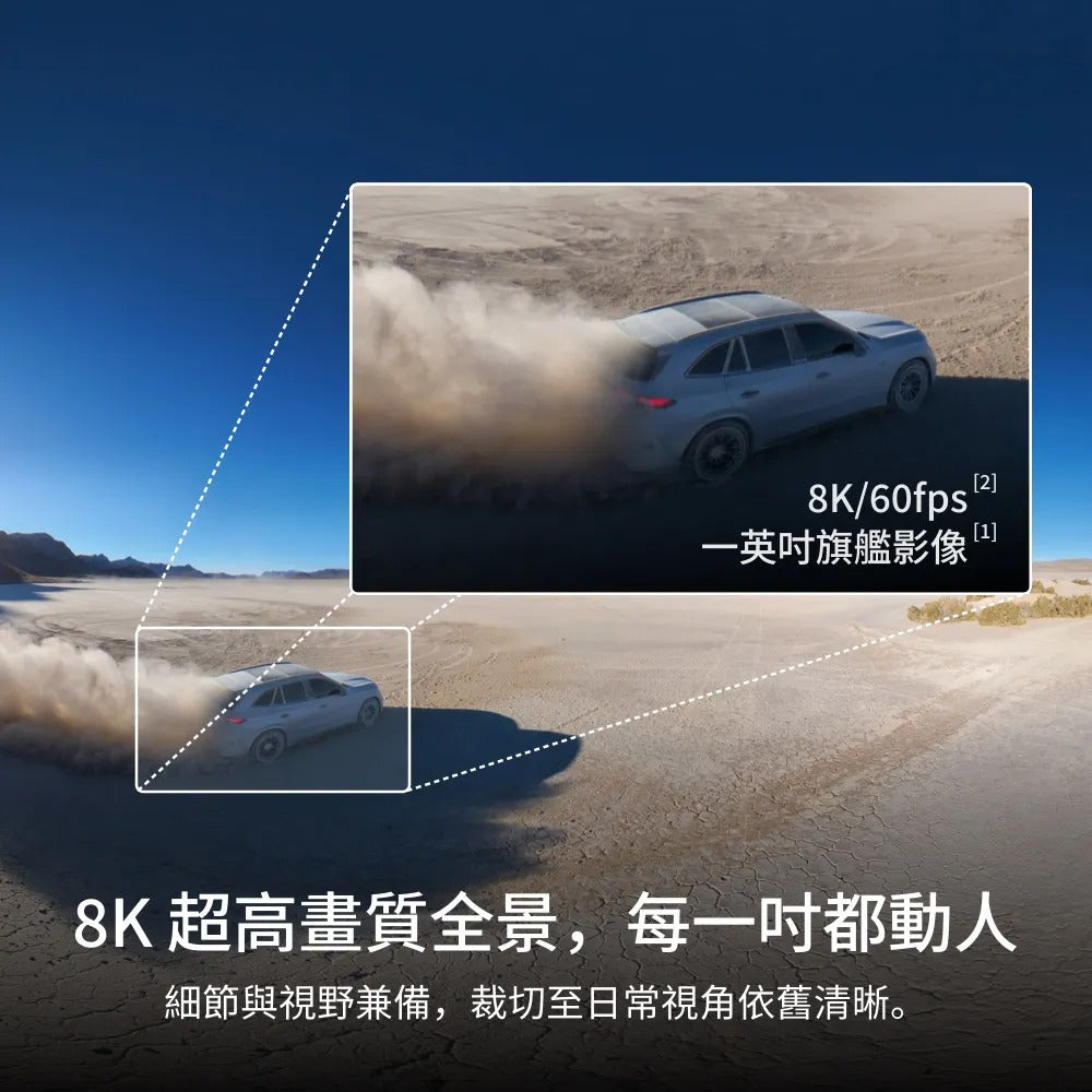 DJI Avata 360 8K 60fps 全景影像示意