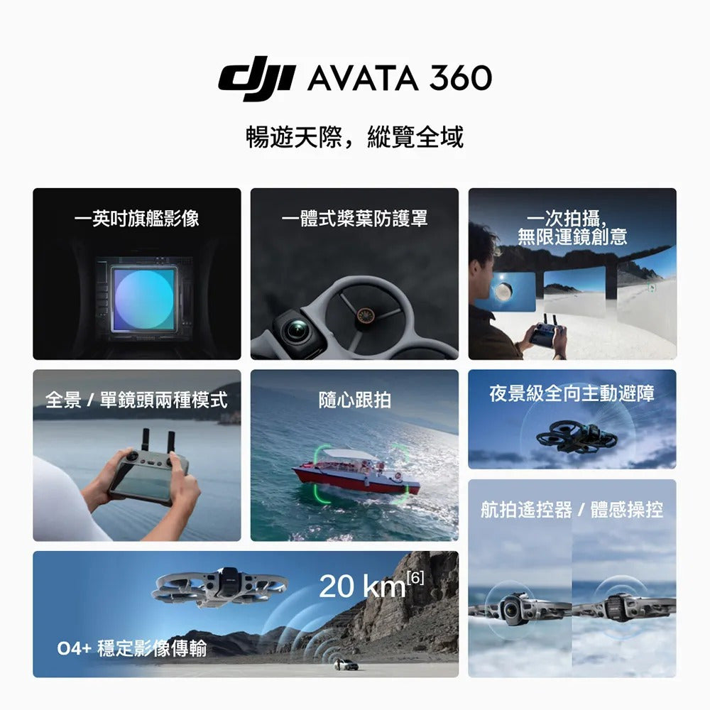 DJI Avata 360 全景拍攝與 O4+ 功能總覽