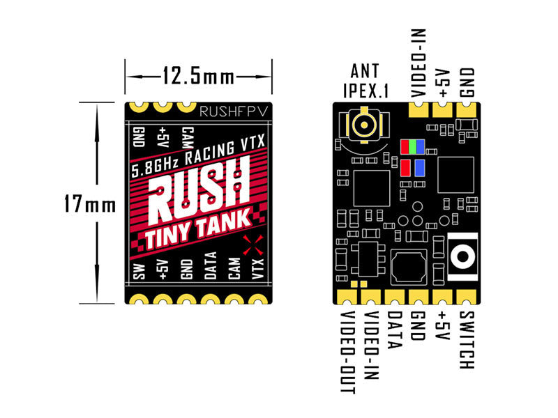 RUSHFPV TANK TINY 5.8GHz 350mW｜迷你 FPV 圖傳發射器