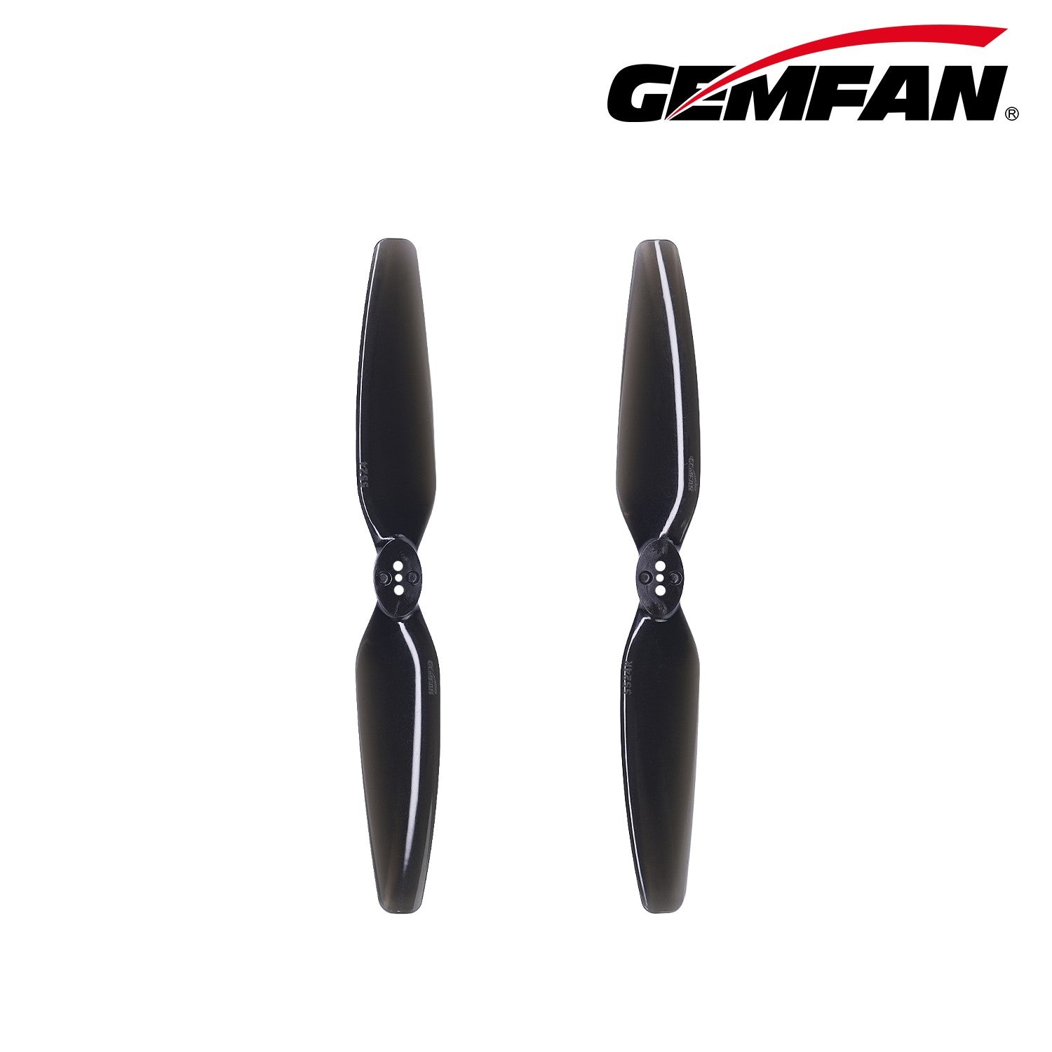 Gemfan 5524 透明黑 雙葉 高效率 PC 無人機 螺旋槳｜2 對／包｜5.5吋