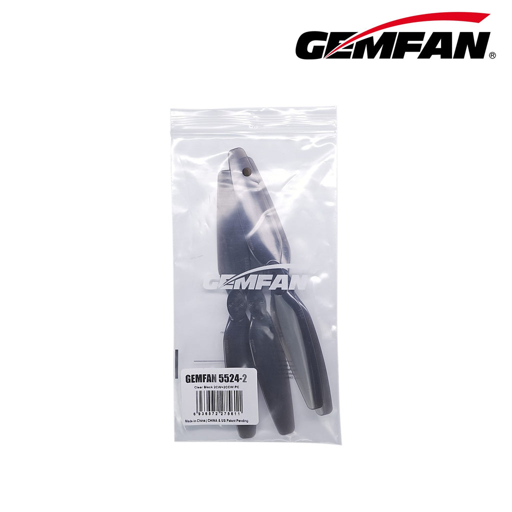 Gemfan 5524 透明黑 雙葉 高效率 PC 無人機 螺旋槳｜2 對／包｜5.5吋 商品圖 2