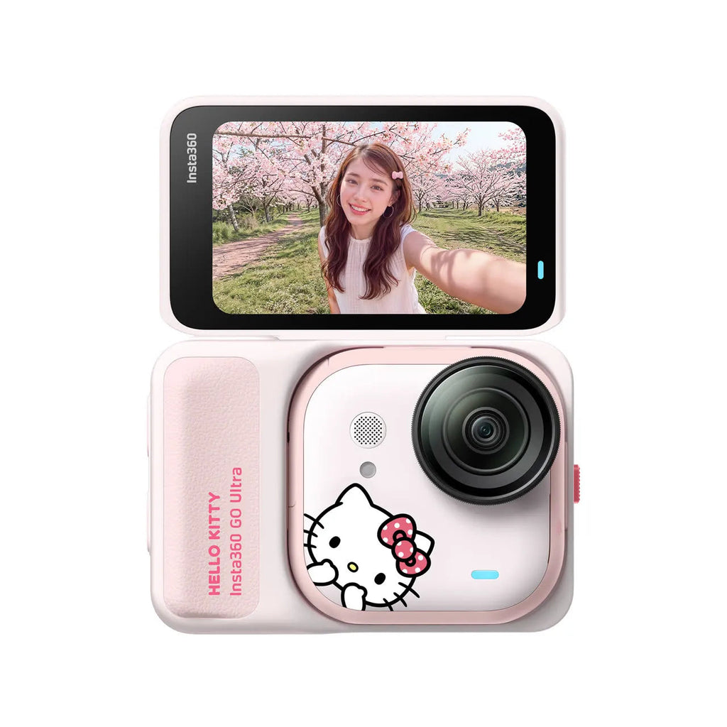 Insta360 GO Ultra Hello Kitty 聯名限定套裝相機與 Action Pod 主圖
