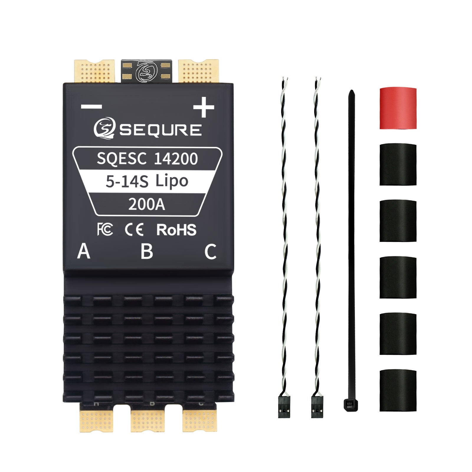 SEQURE 14200 Series 200A 5-14S Brushless ESC AM32/BLHeli_32/ESCape32 for RC Drone/Car/Boat