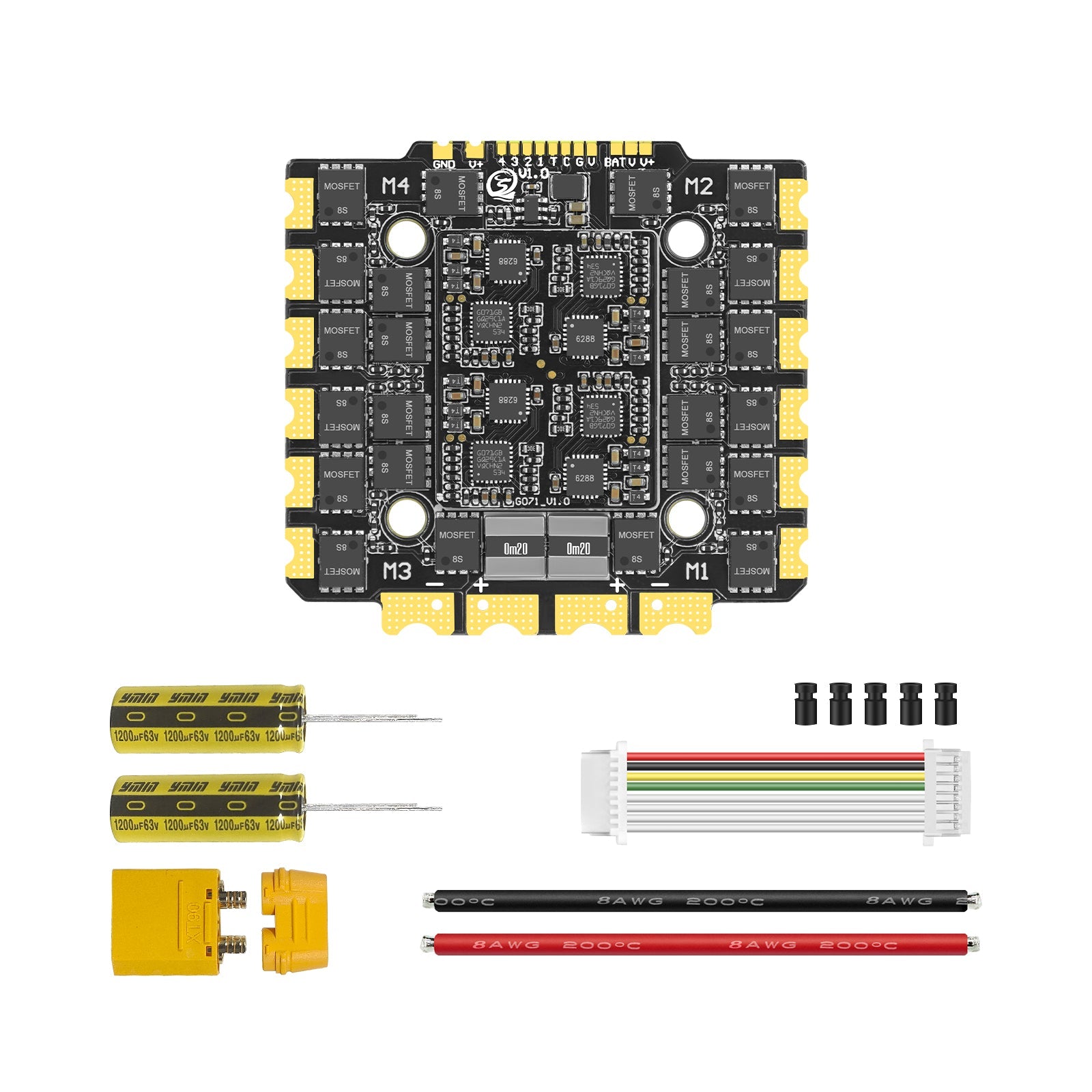 SEQURE E130/E160 G2 4-8S/4-12S 130A/160A 4IN1 ESC with AM32 or BLHeli_32 Firmware for FPV Drones Racing