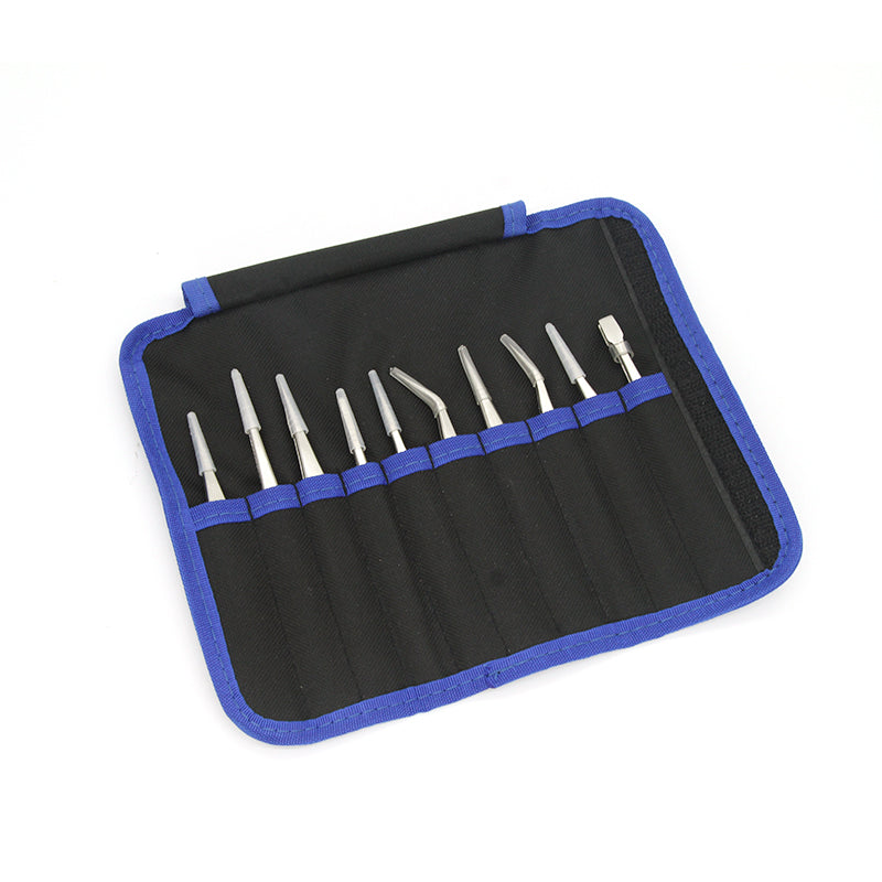 ST High Precision Stainless Steel Hardened Anti-Static Tweezers Set Suitable for Electronic Repair Jump Wire Welding
